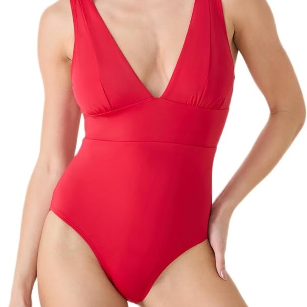 Andie Mykonos Red One Piece Swimsuit Compressive - Size Medium